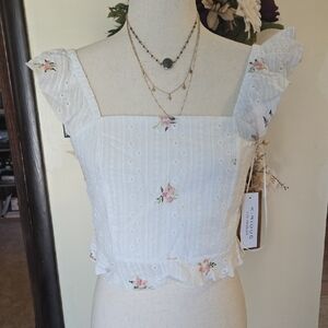 Kikiriki Floral Ruffle Sleeve Blouse